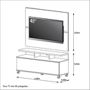 Ver imagem 3 de Rack Tv com Painel Home Buzios 1,2m para Tv 48:preto