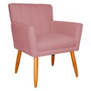 Ver imagem 1 de Poltrona Decorativa para Sala de Estar Cecília Suede Rosa - Montanaris Decor Md Montanaris Decor