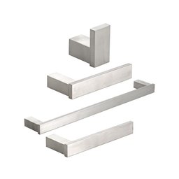 Acessórios para Banheiro 4 Peças Aço Inox 304 São Domingos Pingoo.casa - Prata Escovado - 1