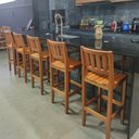 Ver imagem 2 de Kit com 4 Banquetas Rusticas Alta Confort com Encosto Madeira Maciça Malbec