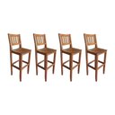 Ver imagem 1 de Kit com 4 Banquetas Rusticas Alta Confort com Encosto Madeira Maciça Malbec