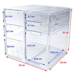 Organizador Gaveteiro Acrílico Make Cube Centauri Acrílicos ORG-CUBE - 6