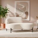 Ver imagem 4 de Sofá Curvo Billini 2 Lugares 180cm Braço Dir. Pés Preto Bouclé Off White - Sallar Home