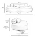 Ver imagem 4 de Sofá Orgânico Horizonte 4 Lugares 230cm Bouclé Off White - Nexta Casa
