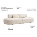 Ver imagem 3 de Sofá Orgânico Horizonte 4 Lugares 230cm Bouclé Off White - Nexta Casa