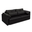 Ver imagem 2 de Sofá Retrátil Manual Sala de Estar Nolan Bipartido 215cm Conforto Premium em Couro Preto Brilho G58