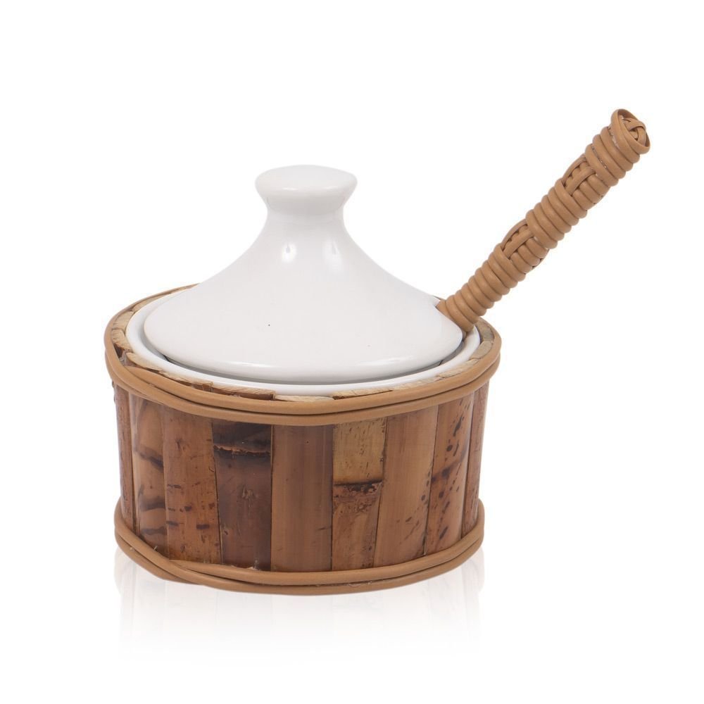 Açucareiro Porcelana Bambu Tigrado