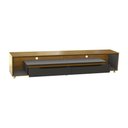 Ver imagem 3 de Painel Ripado com Led London 222cm e Rack Loop com Rodízios Tv 70 Polegadas Cedro/preto – Olivar Móv