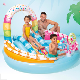 Piscina Inflável Playground Escorregador Candy Fun Infantil:Colorido - 2