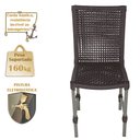 Ver imagem 4 de Conjunto 6 Cadeiras Cannes Corda Náutica e Mesa Retangular Ripada 2,00m em Alumínio para Edícula, Ja