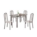 Ver imagem 2 de Conjunto de Sala de Jantar com 4 Cadeiras Lívia Prata/Arabesco