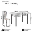 Ver imagem 3 de Conjunto de Sala de Jantar com 4 Cadeiras Lívia Prata/Arabesco