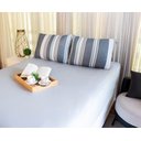 Ver imagem 1 de Jogo De Cama King 1,93 x2,03 100% Algodão Malha 3pçs Portallar Troia/ Cinza