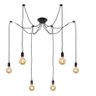 Lustre Pendente Aranha Preto Thomas Edison para 6 Lâmpadas Luxo Moderno Inl82 - 1