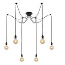Ver imagem 1 de Lustre Pendente Aranha Preto Thomas Edison para 6 Lâmpadas Luxo Moderno Inl82
