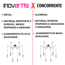 Ver imagem 2 de Lustre Pendente Aranha Preto Thomas Edison para 6 Lâmpadas Luxo Moderno Inl82