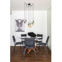 Ver imagem 3 de Lustre Pendente Aranha Preto Thomas Edison para 6 Lâmpadas Luxo Moderno Inl82