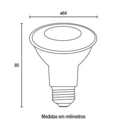 10 Lâmpadas Led Par20 E27 - 8w 650lm 127v/220v 3.000k 10 Lâmpadas Led Par20 E27 - 8w 650lm 127v/220v - 2