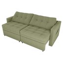 Ver imagem 2 de Sofá Cama Reclinável 2 Lugares 220cm Nayla Boucle Oliva Matrix