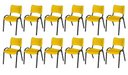 Ver imagem 2 de Cadeira Iso Base Preto Escola, Escritório Amarelo - Kit 12 Un