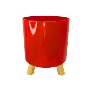 Vaso Decorativo de Plástico Cachepot:vermelho