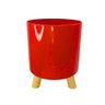 Vaso Decorativo de Plástico Cachepot:vermelho - 1
