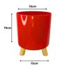 Vaso Decorativo de Plástico Cachepot:vermelho - 2