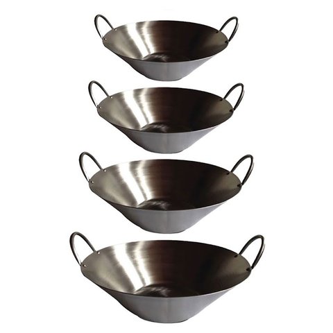 Kit Cozinha Restaurante e Eventos Tacho de Aço Inox 4 Peças