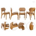 Ver imagem 2 de Kit 6 Cadeiras de Jantar Estofada Rafine Madeira Castanho Impermeável Marrom