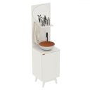 Ver imagem 2 de Armário de Banheiro 1 Porta 1 Prateleira com Espelho Bn3684 Branco - Tecno Mobili
