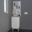Ver imagem 1 de Armário de Banheiro 1 Porta 1 Prateleira com Espelho Bn3684 Branco - Tecno Mobili