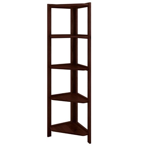 Estante de Canto Zoe em Madeira Maciça Cor Castanho 5 Níveis
