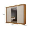 Ver imagem 3 de Guarda Roupa Casal com Espelho 3 Portas Milano - Arbo Design