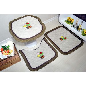 Jogo de Banheiro Atoalhado Vaso de Flores Arte & Tear