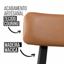 Ver imagem 3 de Kit 8 Cadeiras de Jantar Alice Madeira Preta Courino Caramelo