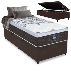 Cama Box Baú Solteiro Colchão Gazin Molas Ensacadas Com Euro In