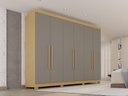 Ver imagem 1 de Guarda-Roupa Casal 100% MDF 6 Portas 274cm Multimóveis Madeirado/Cinza