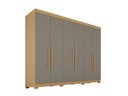 Ver imagem 4 de Guarda-Roupa Casal 100% MDF 6 Portas 274cm Multimóveis Madeirado/Cinza