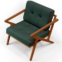 Ver imagem 3 de Kit 02 Poltronas Com Cintas Corano Laís Linho Verde Musgo