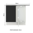Ver imagem 3 de Balcão Armário de Cozinha de Canto 1 Porta Branco/Preto Agata Madesa