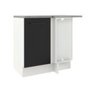 Ver imagem 1 de Balcão Armário de Cozinha de Canto 1 Porta Branco/Preto Agata Madesa