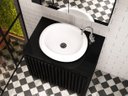 Ver imagem 2 de Gabinete de Banheiro Ripado 60 com Cuba Branca Cor: Preto