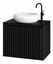 Ver imagem 4 de Gabinete de Banheiro Ripado 60 com Cuba Branca Cor: Preto