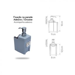 Dispenser Porta Detergente e Esponja / Bucha Fixação Parede:Branco - 3