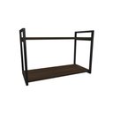 Ver imagem 1 de Nicho Industrial 2 Prateleiras Bahamas Ferro Preto Tampo Amêndoa 60cm