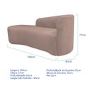 Ver imagem 2 de Kit Divã Recamier Orgânico França 160cm Lado Esquerdo e 2 Poltronas Amore Linho