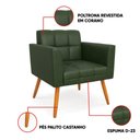 Ver imagem 3 de Poltrona Sala Decorativa Elisa Pé Palito Castanho Sintético Pu Verde D03 - D’Rossi