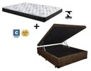 Ver imagem 1 de Cama Box Baú Casal Conforto Suede Marrom + Colchão Casal Conforto Espuma D33 Com EPS 20x138x188