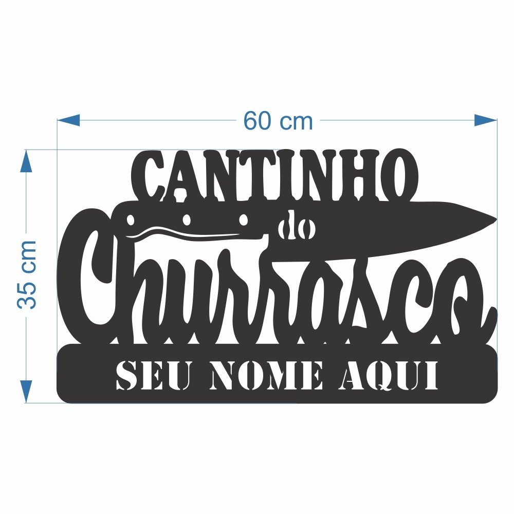 Placa Quadro Cantinho do Churrasco Personalizada Mdf 60x35cm - 2