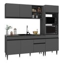 Ver imagem 1 de Cozinha Modulada Compacta 211,5cm Milano Multimóveis Mp2400 Cinza